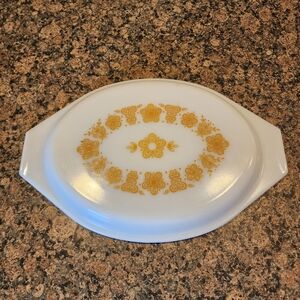 Vintage Pyrex Butterfly Gold Casserole Dish Lid 9450 2